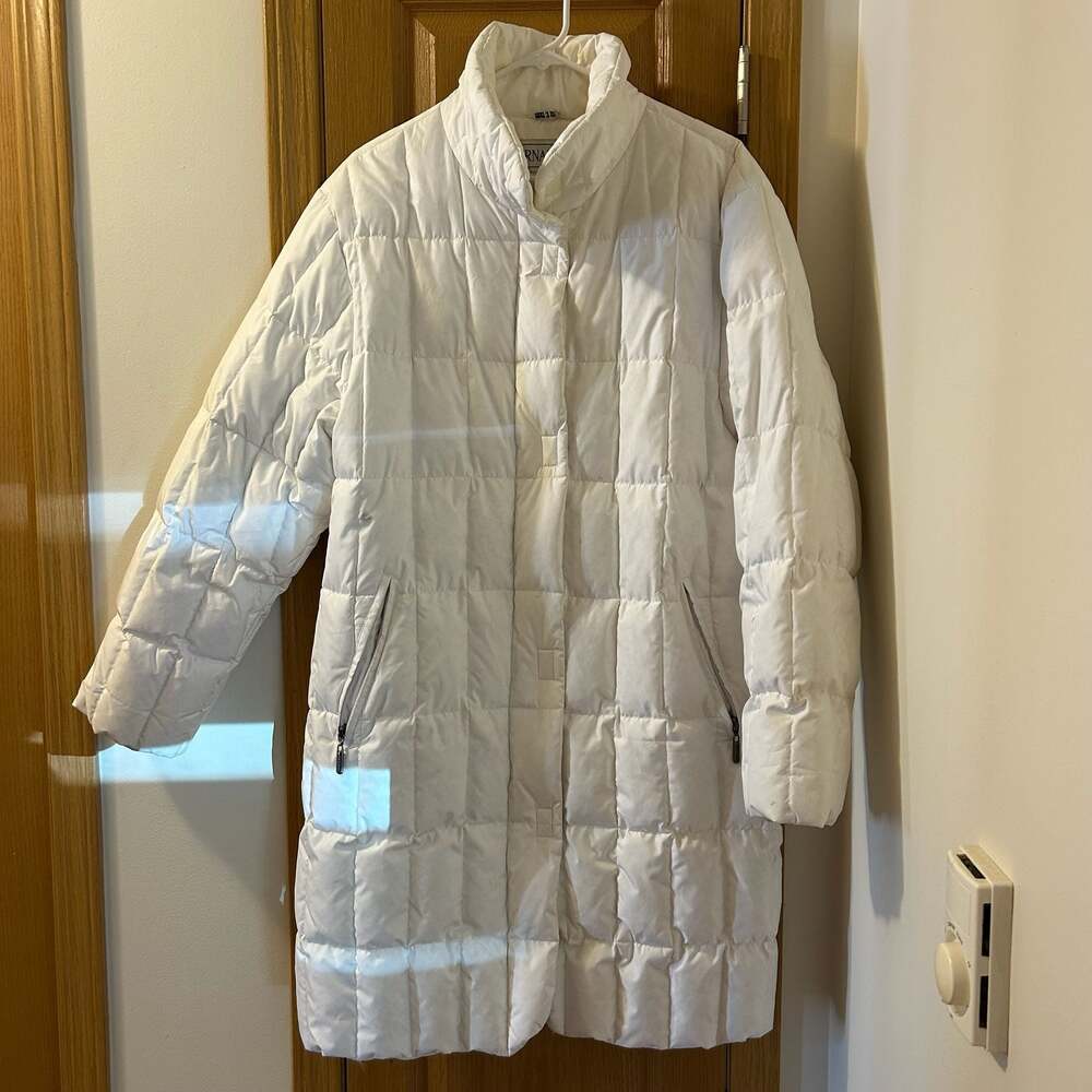 Bernardo Women's Down Duvet Quilted Puffer Coat White Size XL